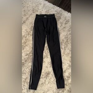 ALO Yoga Black Leggings with White Stripe